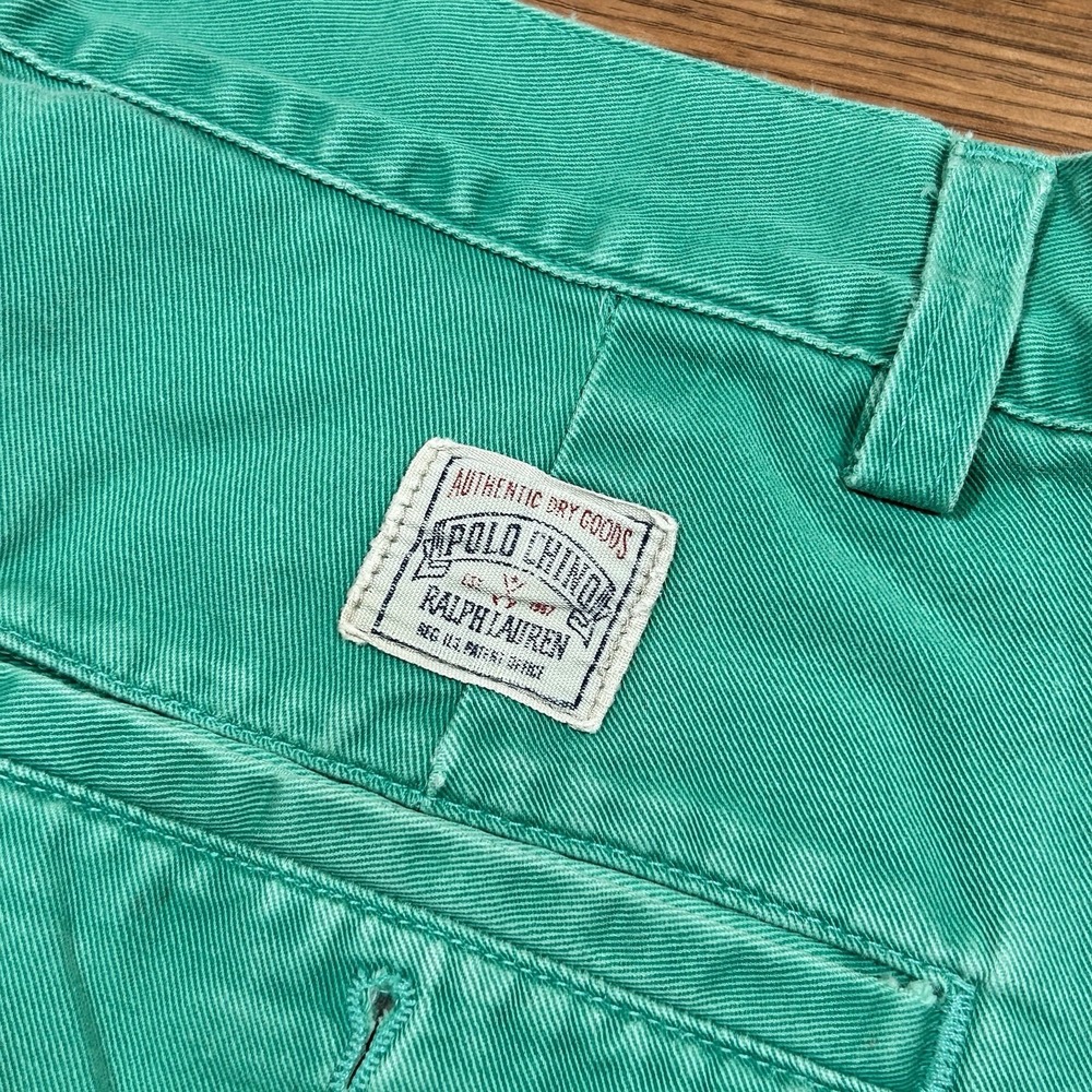 Vintage Polo Ralph Lauren Classic Chino Pants 30x32 Aqua Seafoam Green Stained - Picture 11 of 13